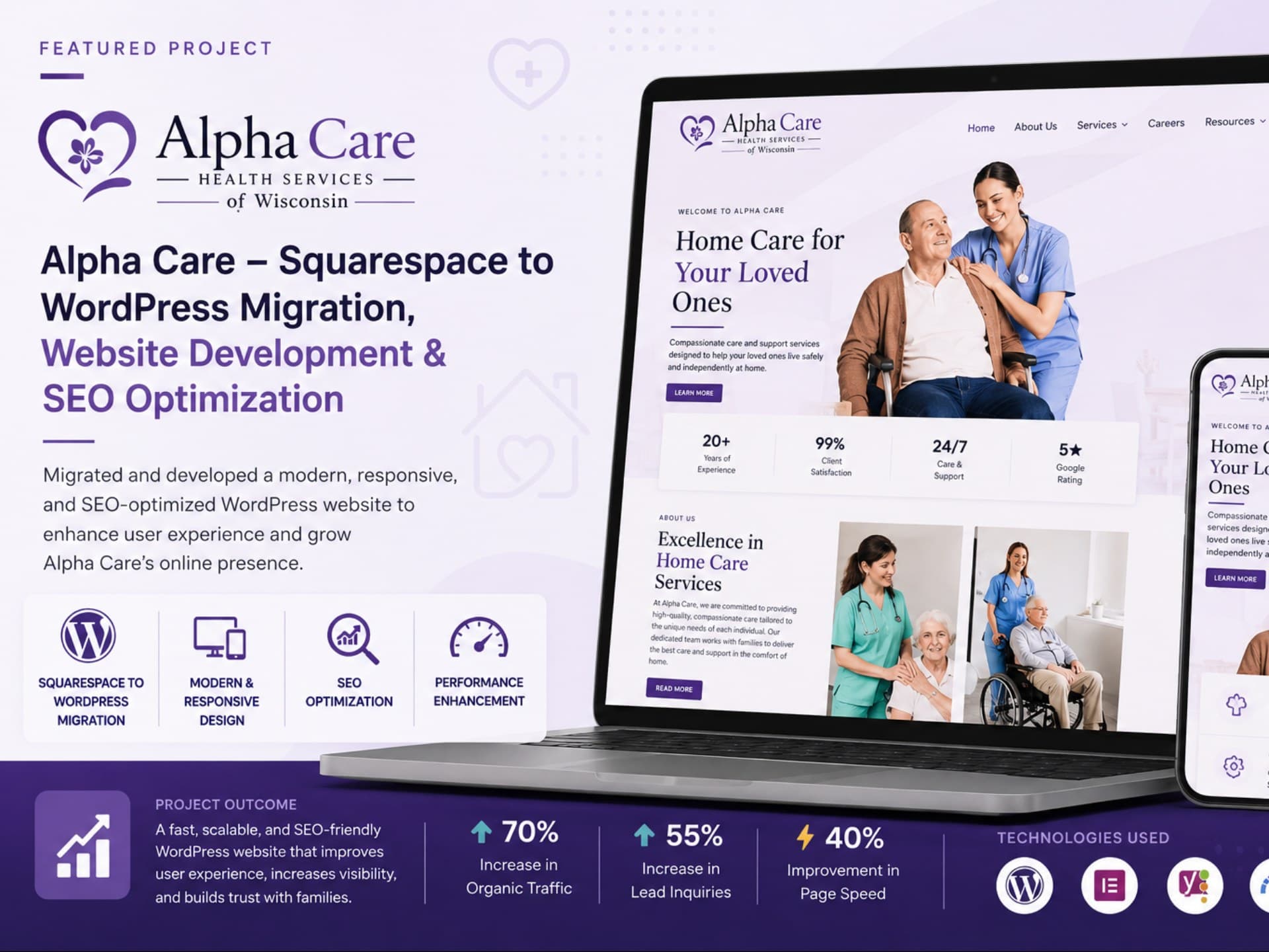 Alpha Care: SquareSpace To WordPress Migration